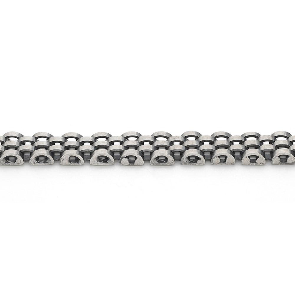 Lloyd Italian Silver 3-Link Men'S Antique Chain Bracelet Llbs24403S