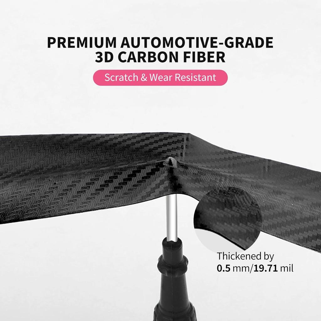 Carbon Fiber Vinyl Wrap for Cars Door Protector Edge Guards 0.5mm Thick 33ft Length Multi Width Options Universal Fit Hood Trunk Dashboard Motorcycle