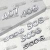 3D For Peugeot 107 207 206 208 301 307 408 407 308 2008 5008 3008 508 Bright Silver Car Sticker Emblem Metal Rear Badge Decal