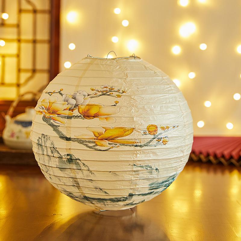 Бамбуковый бумажный фестивальный фонарь цветок с принтом букв бумажный фонарь Праздник середины осени