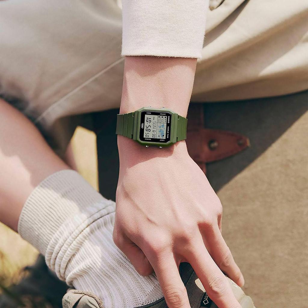 Casio Цифровые часы с мировым временем, унисекс, ремешок из биопластика, цвет хаки-зеленый, зарубежная модель [Casio] LF-30W-3A [Б/у]