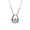 New Horseshoe Beating Heart Shape Hollow 0.5ct Moissanite S925 Sterling Silver Pendant Necklace Women's Jewelry