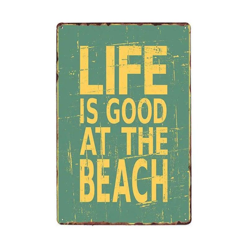 Винтажный постер для серфинга, летний жестяной знак для тики-бара, старый ржавый пляжный бар, ретро ржавая доска, металлические знаки 20x30 см