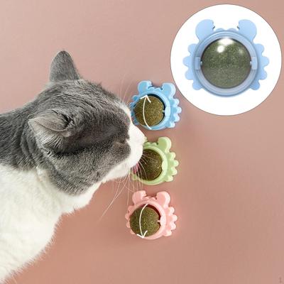 Мячики с кошачьей мятой Съедобные Вращающиеся со съемной крышкой Полезные для лакомств Игры Точения Котенка Жевания