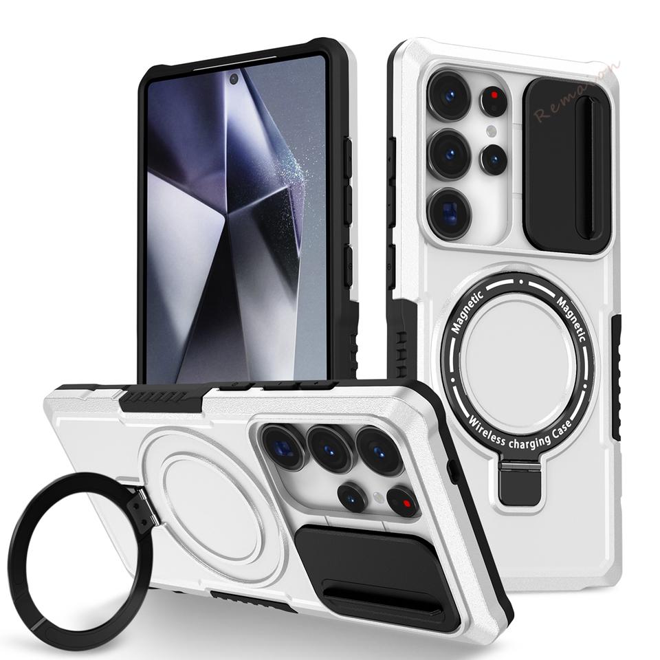 Магнитный чехол-подставка для Samsung Galaxy S24 S22 S23 S25 S20 S21 S26 FE Ultra Plus S26 Ultra Magsafe Ударопрочный защитный чехол