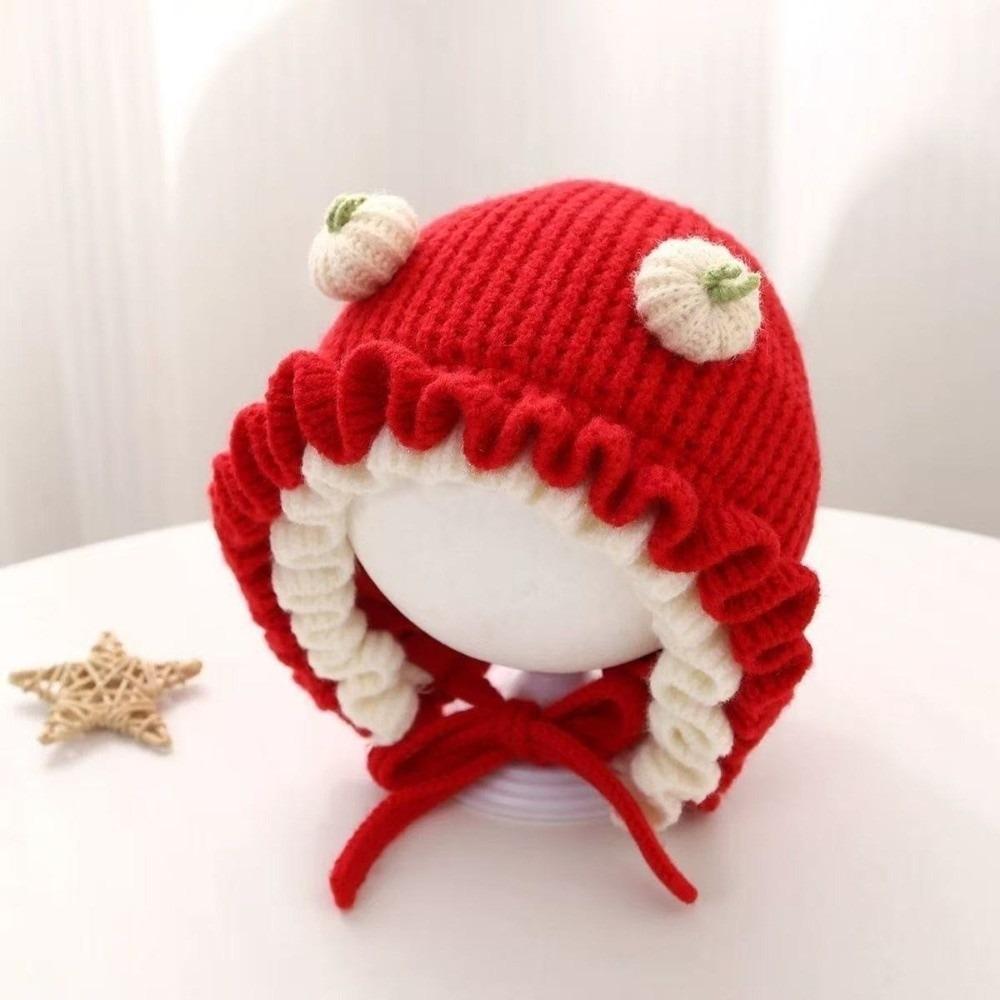 Soft Baby Hooded Hat Thick Woolen Beanie Fashion Toddler Earflap Cap
