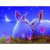 5D Diamond Embroidery Two Bunny Lovers Crystal Round Diamond Painting Cross Stitch