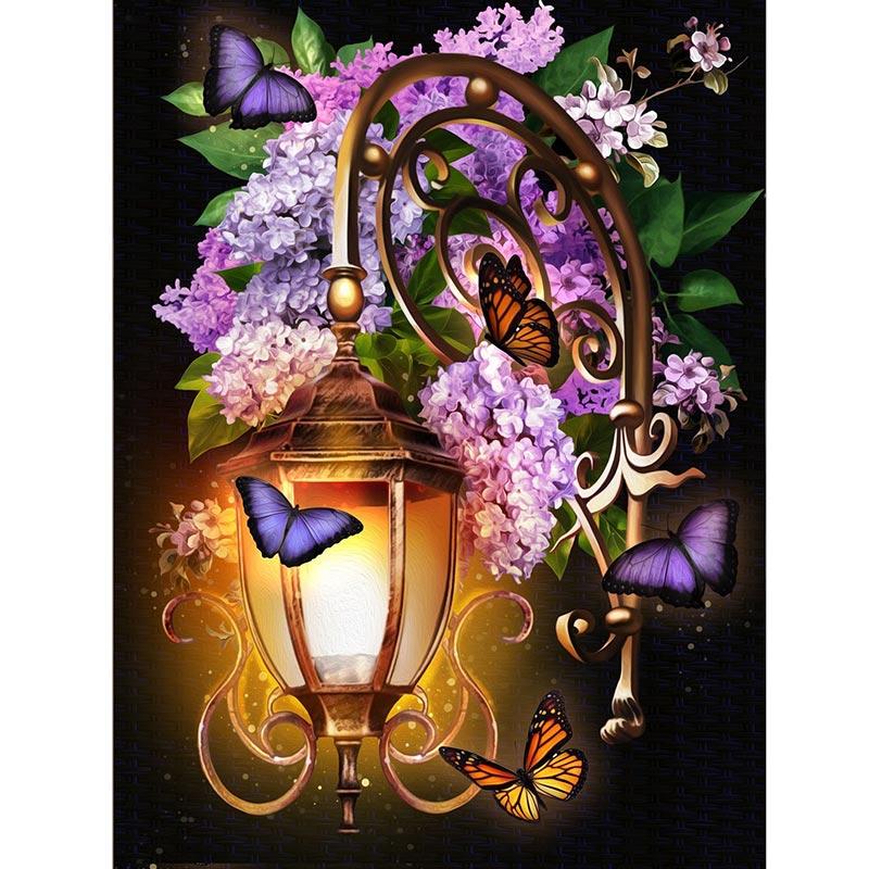 Full Round Diamond Embroidery Flowers Light 5d DIY Diamond Painting Flower Mosaic Picture with Rhinestones Pattern Home Decor