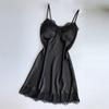 Sexy Nightdress Lace Nightgown Women's Lingerie Backless Lace V-neck Nightwear Imitate Ice Silk Night Dress Homewear for Female