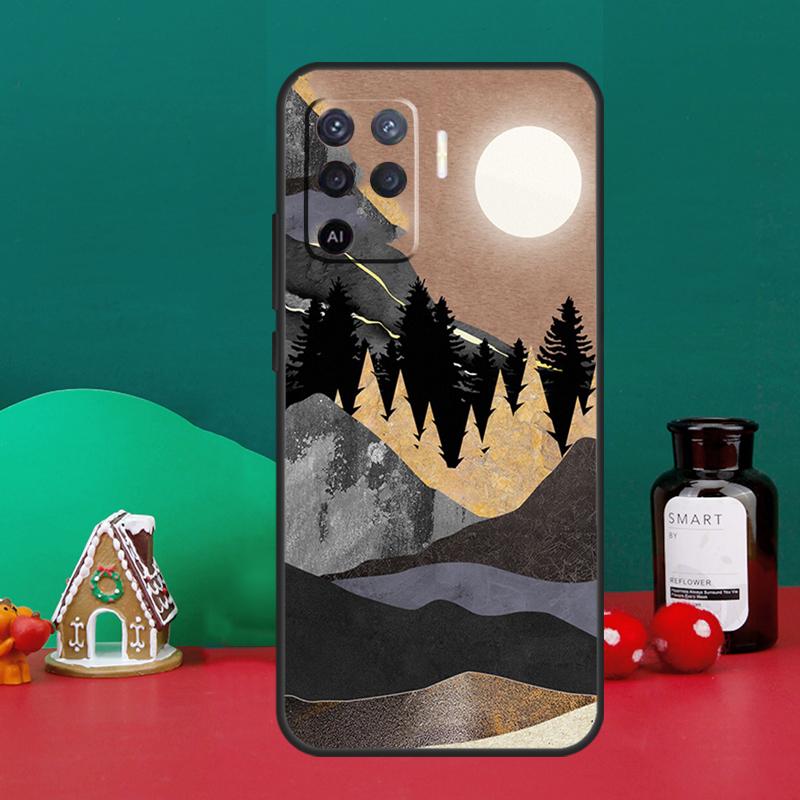 Чехол с изображением горного пейзажа и ночного неба для Oppo A98 A78 A58 A38 A18 A54 A74 A94 A80 A60 A40 A96 A76 A16 A15 A17 A57 A5 A6 Pro