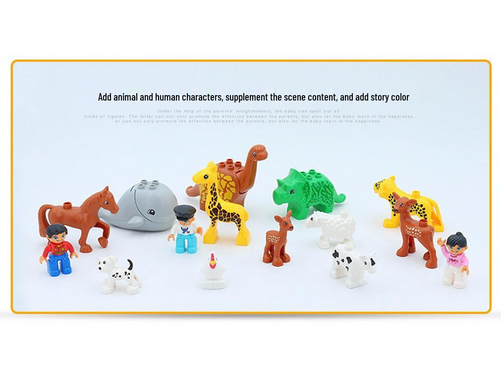 Набор из 50 детских блоков-пазлов в виде поезда с цифрами и ведром для хранения