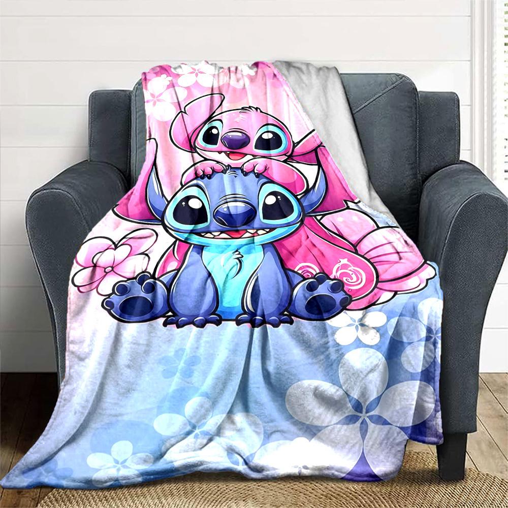 1 шт. Стич Милое одеяло Легкий фланелевый плед для дивана кровати Путешествия Кемпинг Гостиная Офис Диван Кресло