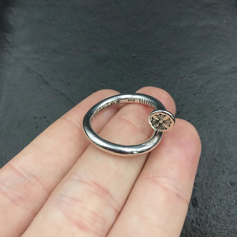 Кольцо S925 Silver Retro Cross Flower Geometric Open Ring для женщин – европейский и американский стиль для указательного пальца