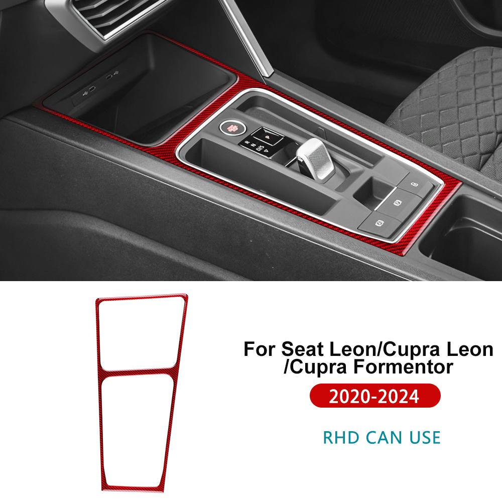 Real Soft Carbon Fiber Sticker For Seat Leon MK4 Cupra Leon Cupra Formentor 2020 2021 2022 2023 2024 LHD RHD Gear Shift Panel xb3