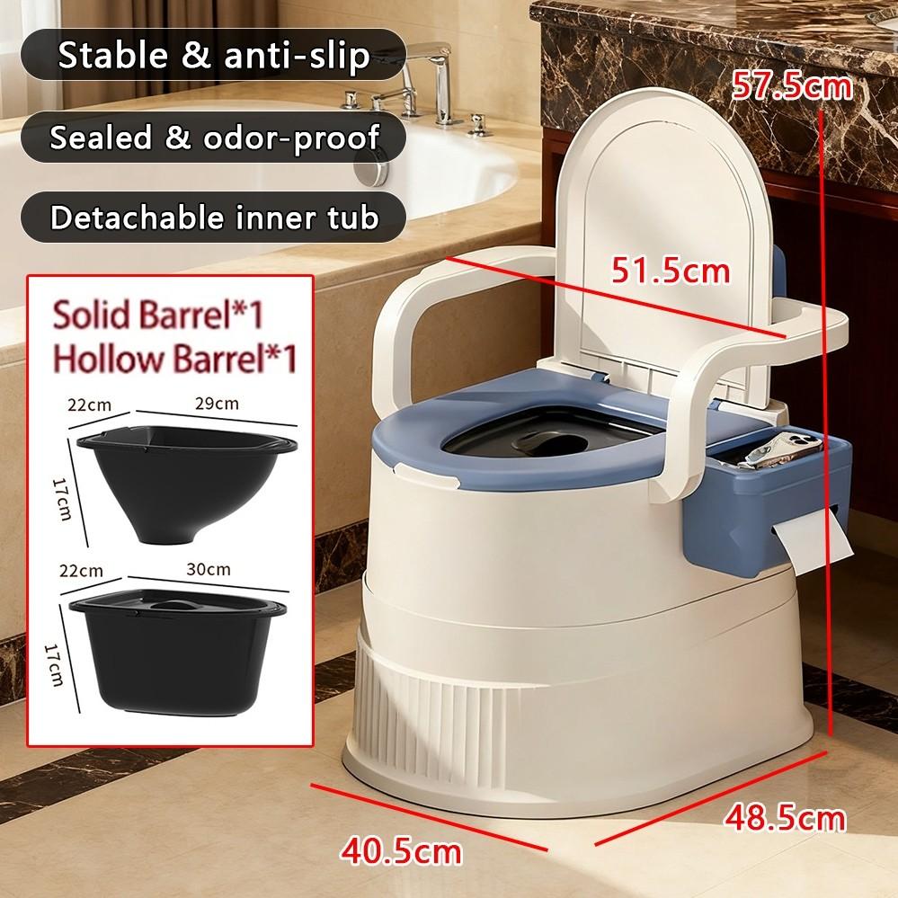 Мобильное прикроватное сиденье-туалет для пожилых, беременных, комнатный стул-туалет для пациентов, пожилых, портативное противоскользящее сиденье для унитаза