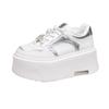 Platform White Shoes Women's Early Spring New Versatile Sports and Leisure Shoes Heightening Lace-up Board Shoes Women