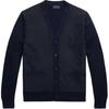 Polo Color Block V-Neck Button Long Sleeve Knit Sweater Men Sweater Navy-Blue 710934447-001