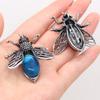 Women Brooch Natural Stone Bee-Shaped Pendant For Jewelry Making DIY Necklace Bracelet Clothes Shirts Accessory