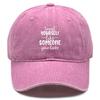 White Text Print Adjustable Baseball Hat, "treat yourself like someone you love" Trucker Hat Non-Stretch Fabric Adjustable Buckle Curved Brim Sun Hat