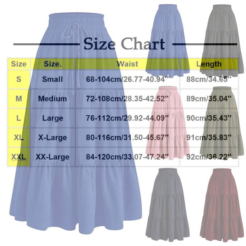 Printed Pocket Spliced Elastic Waist Midi Skirt Women Elegant Commuter Style