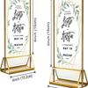 2/6pc Transparent Acrylic Wedding Table Number Holders,Double-Sided Golden Photo Frame Sign Stands for Menu Cards Place Settings