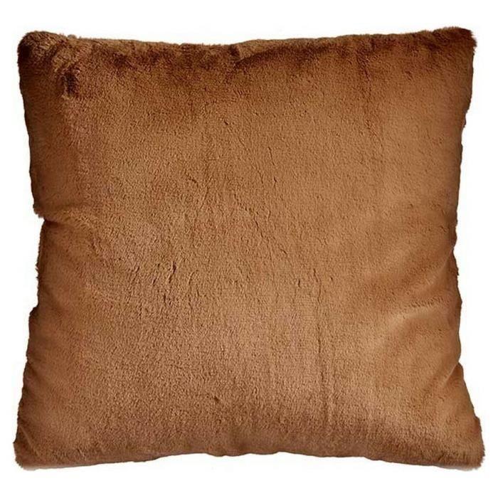 Coussin - Non précisé - Marron - Cuir synthétique - 60 x 60 cm - Texture douce