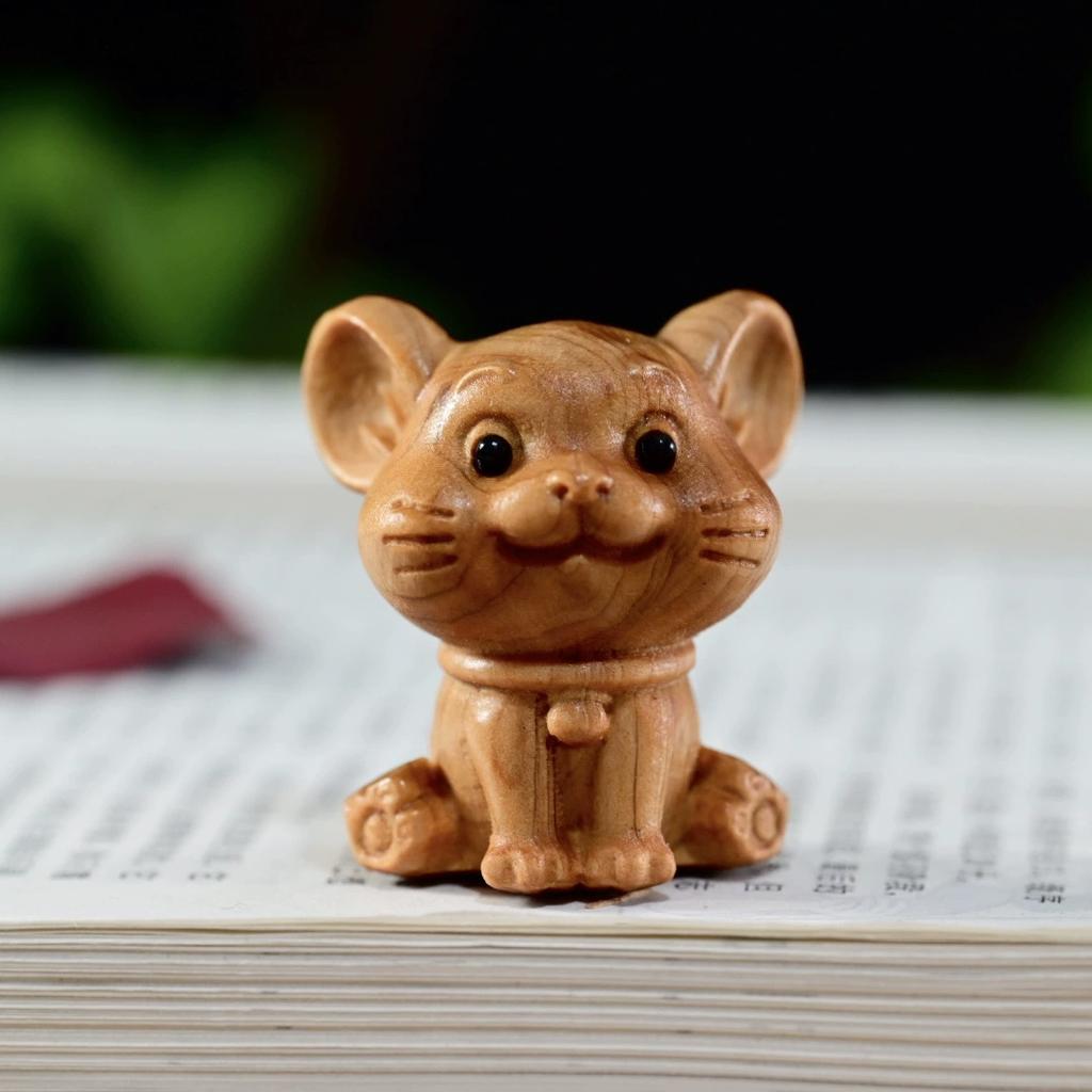 Фигурка из кипариса ручной резьбы - Уникальный деревянный подарок для декора офиса/буддийского алтаря