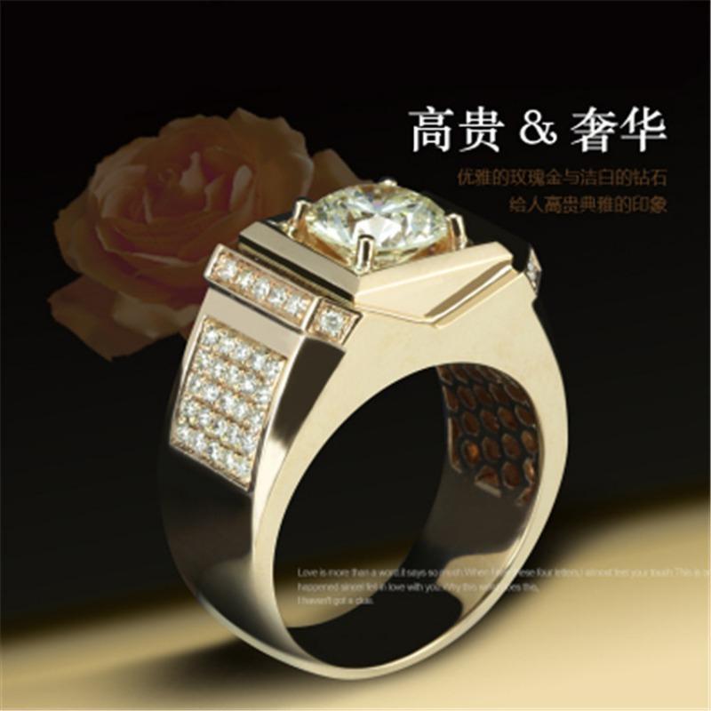 S925 Silver Ring Couple Ring Women's Diamond Ring Zircon Open Wedding Ring Domineering Men's Ring