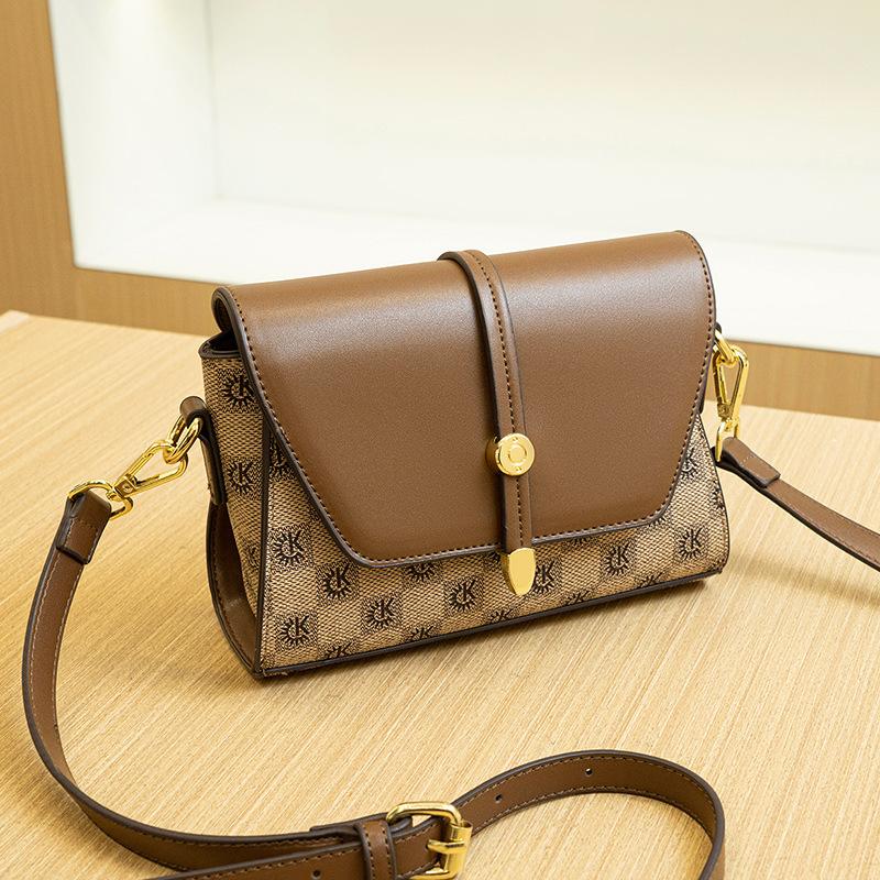Summer Light Luxury Women's Bag Fashionable and Versatile Small Square Bag Patchwork Printed Single Shoulder Crossbody Bag