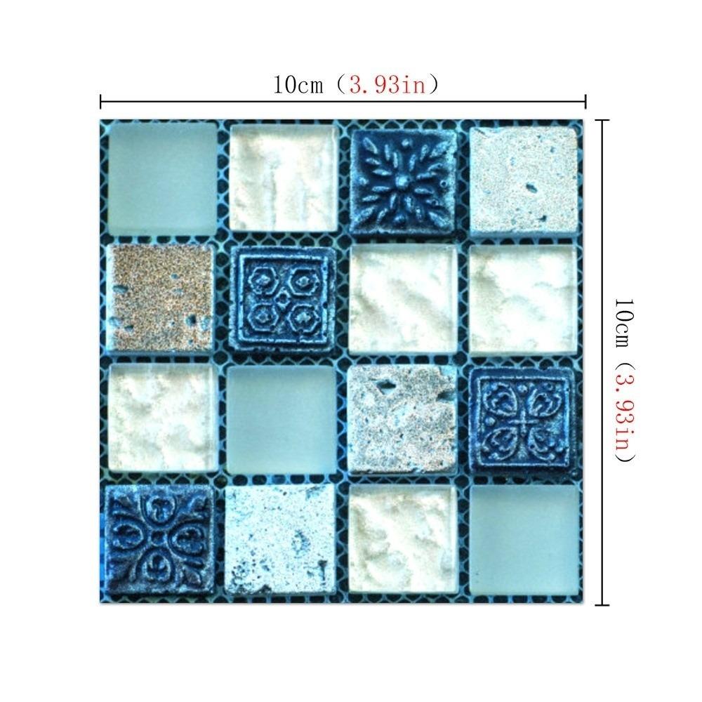 20pcs/set Flat 3D Wall Sticker Self Adhesive Kitchen Stickers Mosaic Tile Wallpaper Bedroom Home