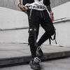 Hip Hop Joggers Men Black Harem Pants Multi-pocket Ribbons Man Sweatpants Streetwear Casual Mens Pants