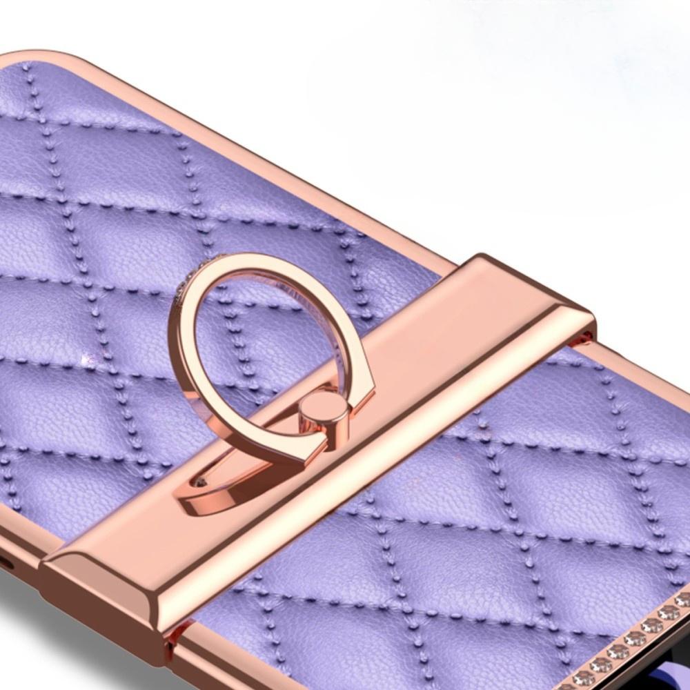Case for Samsung Galaxy Z Flip 4 5G, Rhombus Grid, Purple