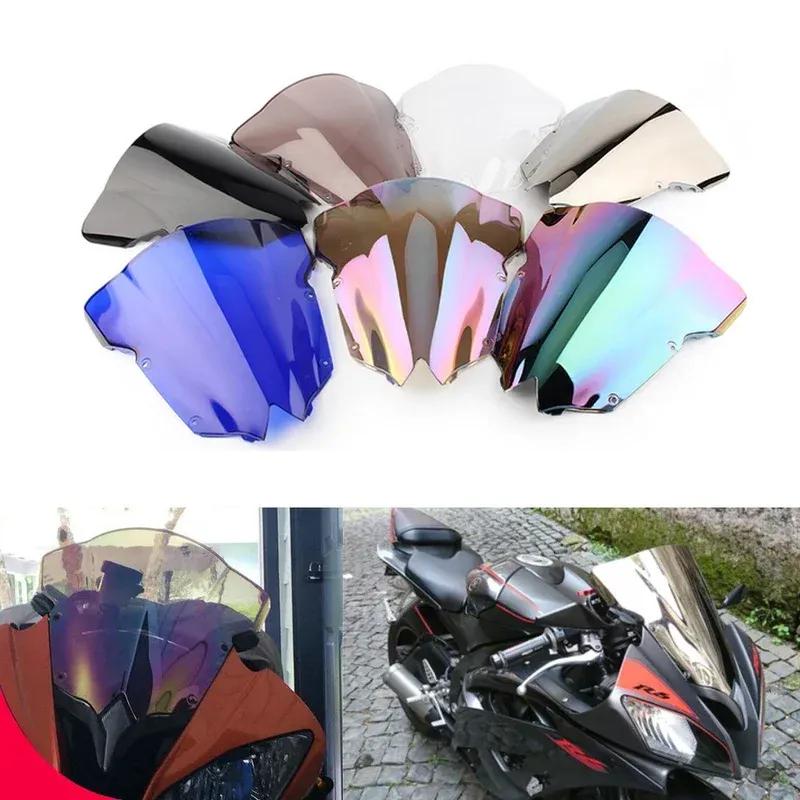 Мотоциклетный ветровик для Yamaha YZFR6 YZF600 2008 - 2016 Экран Двойной пу пузырь Защитное стекло лобового стекла Ветрозащитный экран 12 2013 14 15