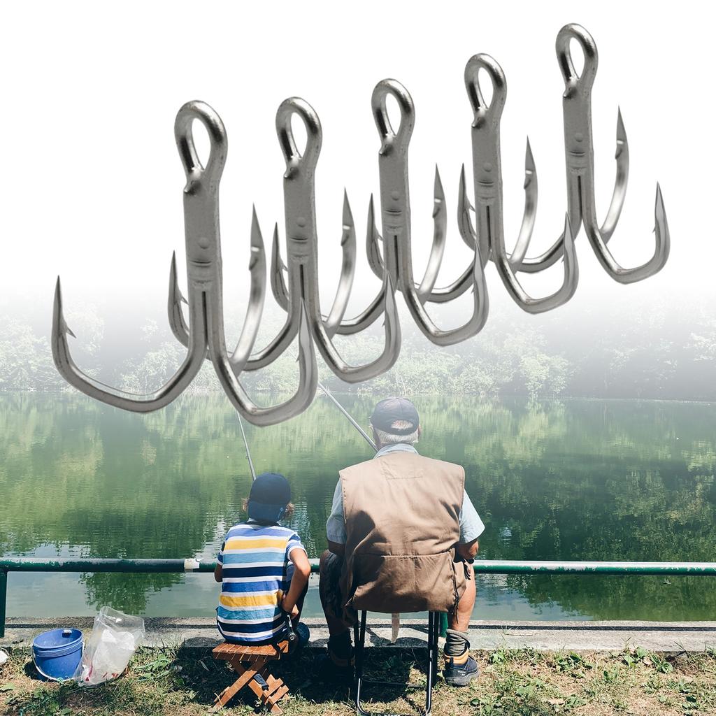 10 шт. Крючки тройные рыболовные высокой прочности с держателем приманки, крючки для ловли окуня для пресноводной и морской рыбалки, элементы рыболовной снасти