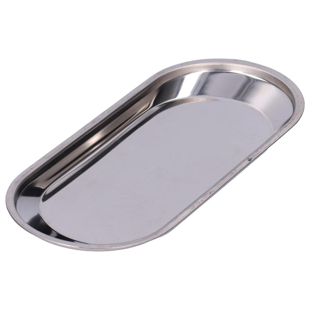 Small Plate Oval Thickened Stainless Steel MultiPurpose Storage Tray for Home Bathroom(S )
