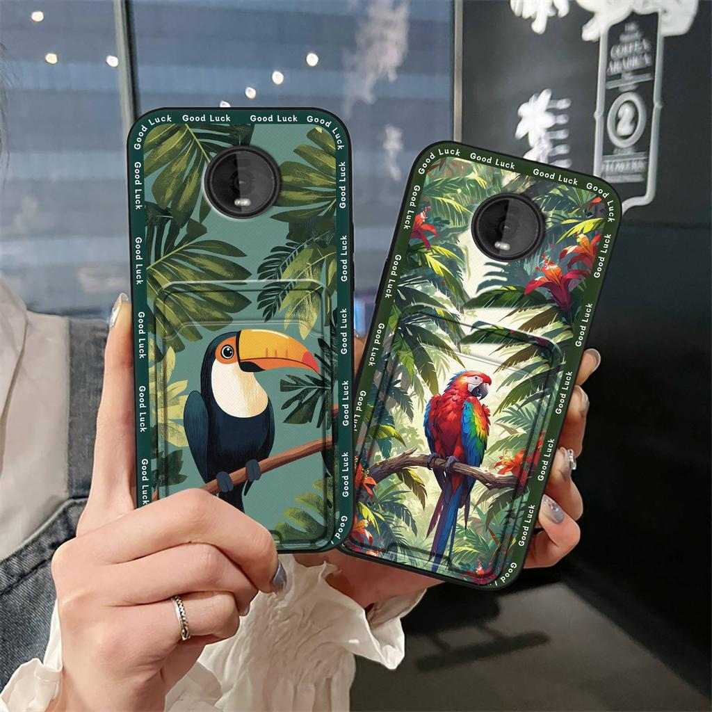 Silicone Fashion Design Phone Case For MOTO Z4 Play Full Wrap Shockproof Cute Card Slot TPU Soft Case Cartoon Back Cover