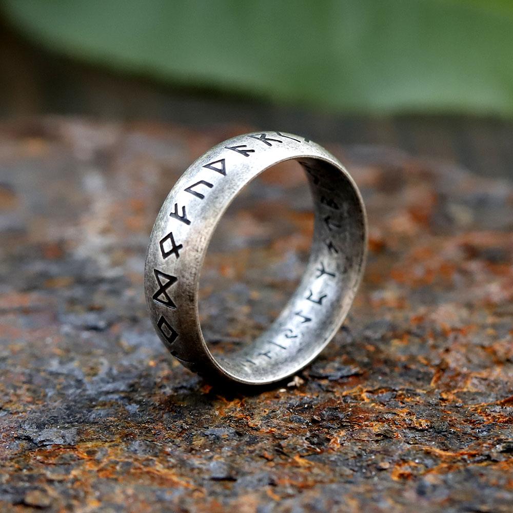 Новое кольцо-цепочка с рунами викингов из нержавеющей стали 316L для мужчин, ретро амулет, ювелирный подарок, бесплатная доставка