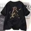 Rock Cat Playing Guitar T Shirt Women Funny Guitar Cat T-Shirt Casual Short Sleeve O Neck T-shirts Streetwear