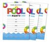 Inkdotpot Pack Of 30 Pool Party Invitations, Birthday Party Invites With Envelopes, Kids/Adult Pool Party Fill-In Style 5 X 7 Inches