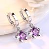 Zinc Alloy Sterling Zinc Alloy Earrings Zircon High Quality Retro Simple Pattern Purple White Zircon Earrings Hot Sale