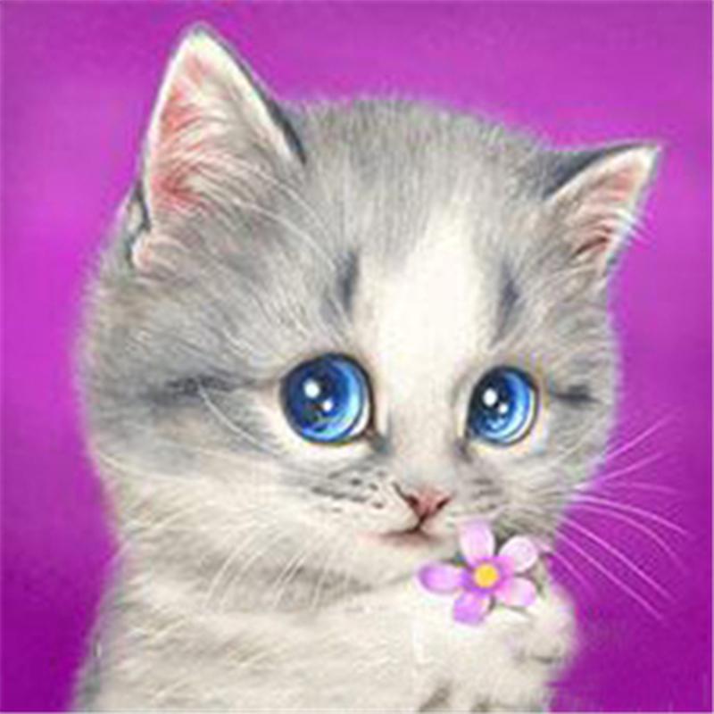 Полная дрель круглая/квадратная алмазная живопись кошка 5D DIY Алмазная вышивка животное мозаика вышивка крестиком настенное искусство подарок ручной работы