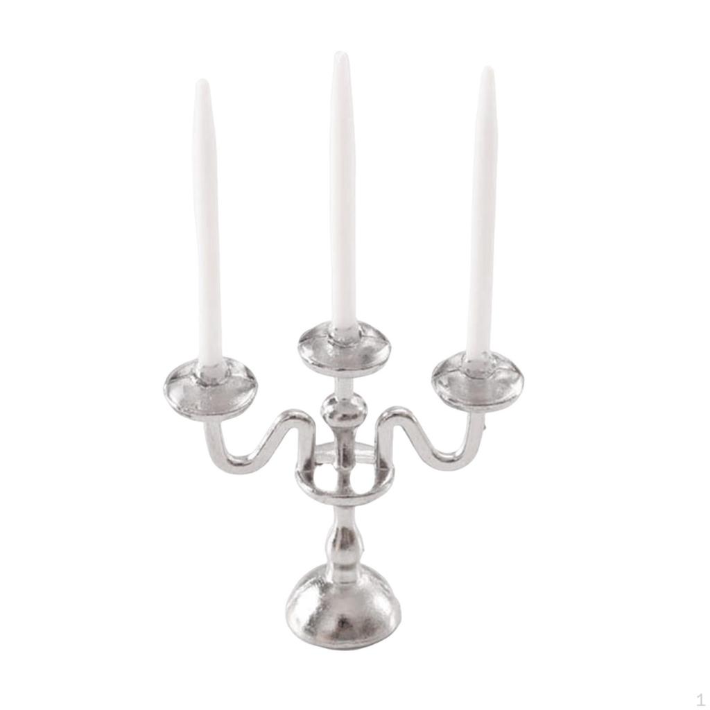 1/12 Dollhouse Candle Holder Doll House Candlestick Ornament Cute Miniature Model for Cabinet Table