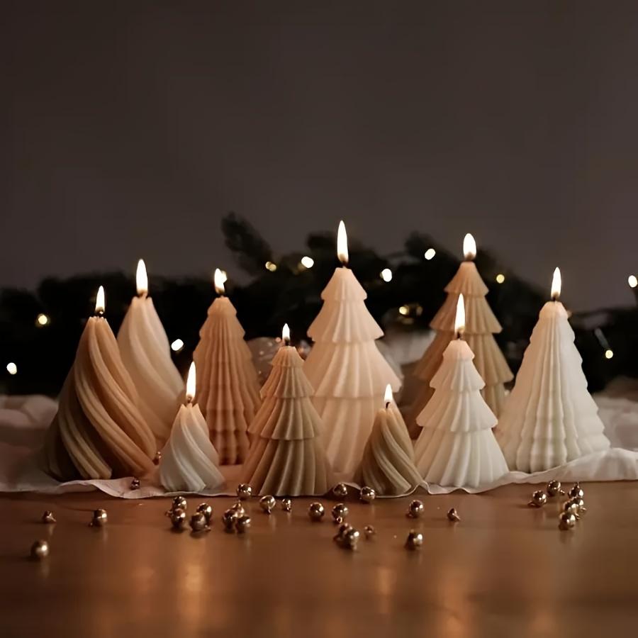 Рождественские ароматические подарки, мини-ароматерапевтические свечи в форме рождественской елки, украшения для домашнего настольного декора