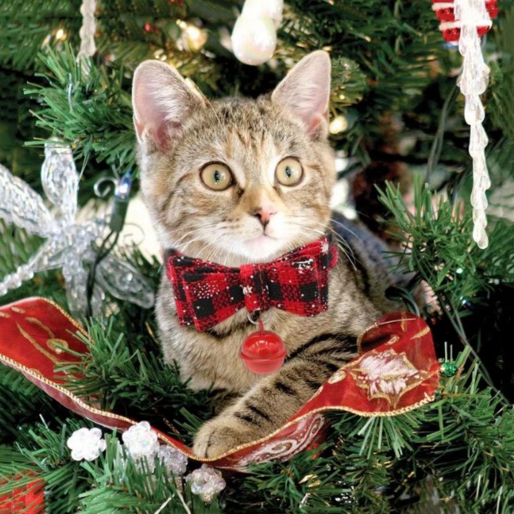 Регулируемый рождественский ошейник-бабочка для собак, снежинок, кошек, рождественский ошейник для собак, щенков, кошек