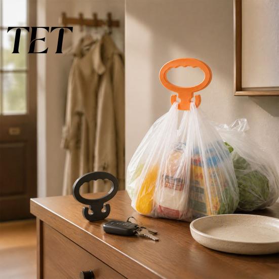Lightweight Portable Bag Hanger 3D Printed Grocery Shopping Carrier Holder Handle for Plastic Supermarket Gadget Bags, Heavy Duty with Ergonomic Grip