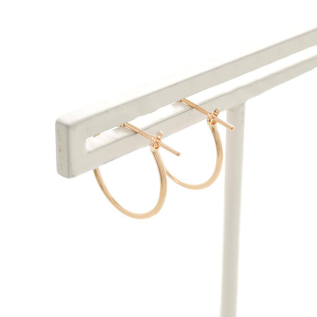 ESTELLE [Official] Women's Hoop Earrings, 18K Pink Gold (M) 0202-1470-0015-0000