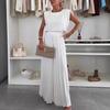 Women's 2025 Cross-Border Fashion Set: Sleeveless Top & Pleated Wide-Leg Pants