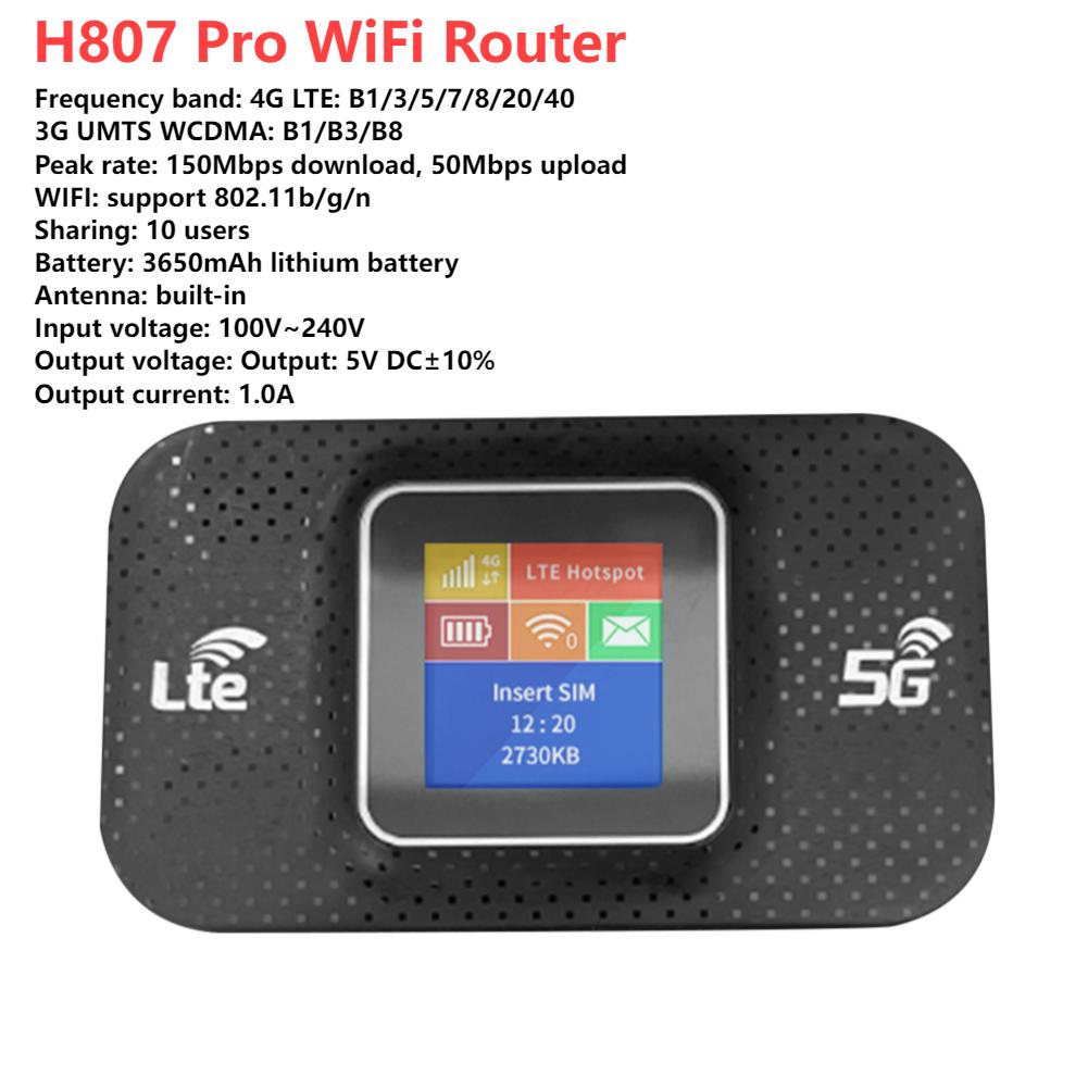H807Pro H5577 WiFi-роутер Беспроводной 150 Мбит/с 4G LTE Wi-Fi модем Внешний Plug& Play Мобильная точка доступа Wifi-повторитель Со слотом для SIM-карты