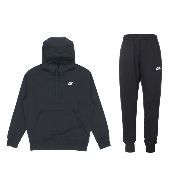 Nike Однотонный комплект с капюшоном и джоггерами на шнурке для мужчин, спортивная одежда, черный цвет BV2655-010+BV2672-010