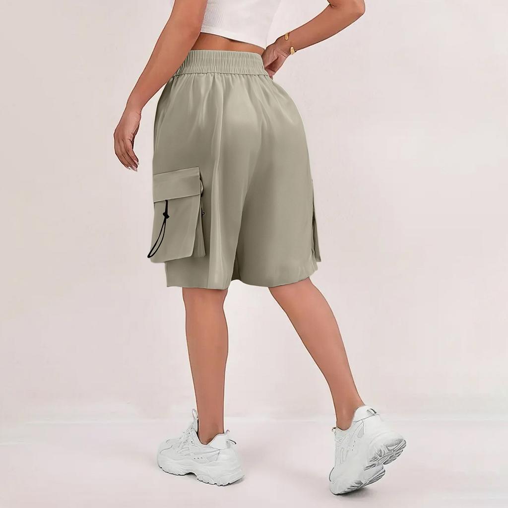 Women's Summer Work Pants Are Loose Comfortable Casual Fashionable With Multiple Pockets And Solid Color Shorts